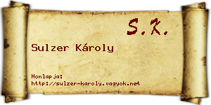 Sulzer Károly névjegykártya
